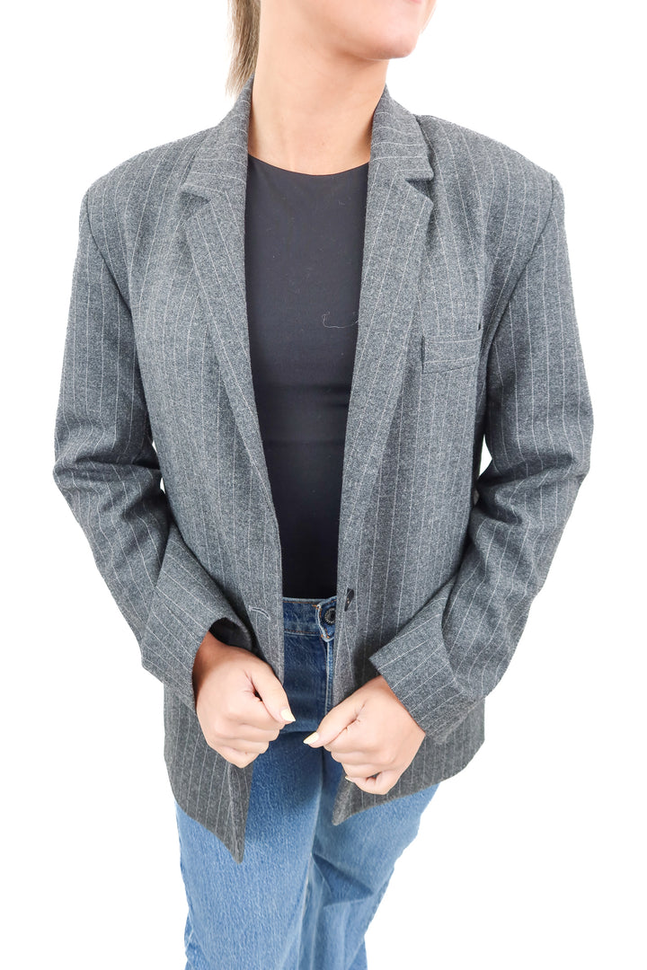 almina grey wool blazer (s; retail $228)