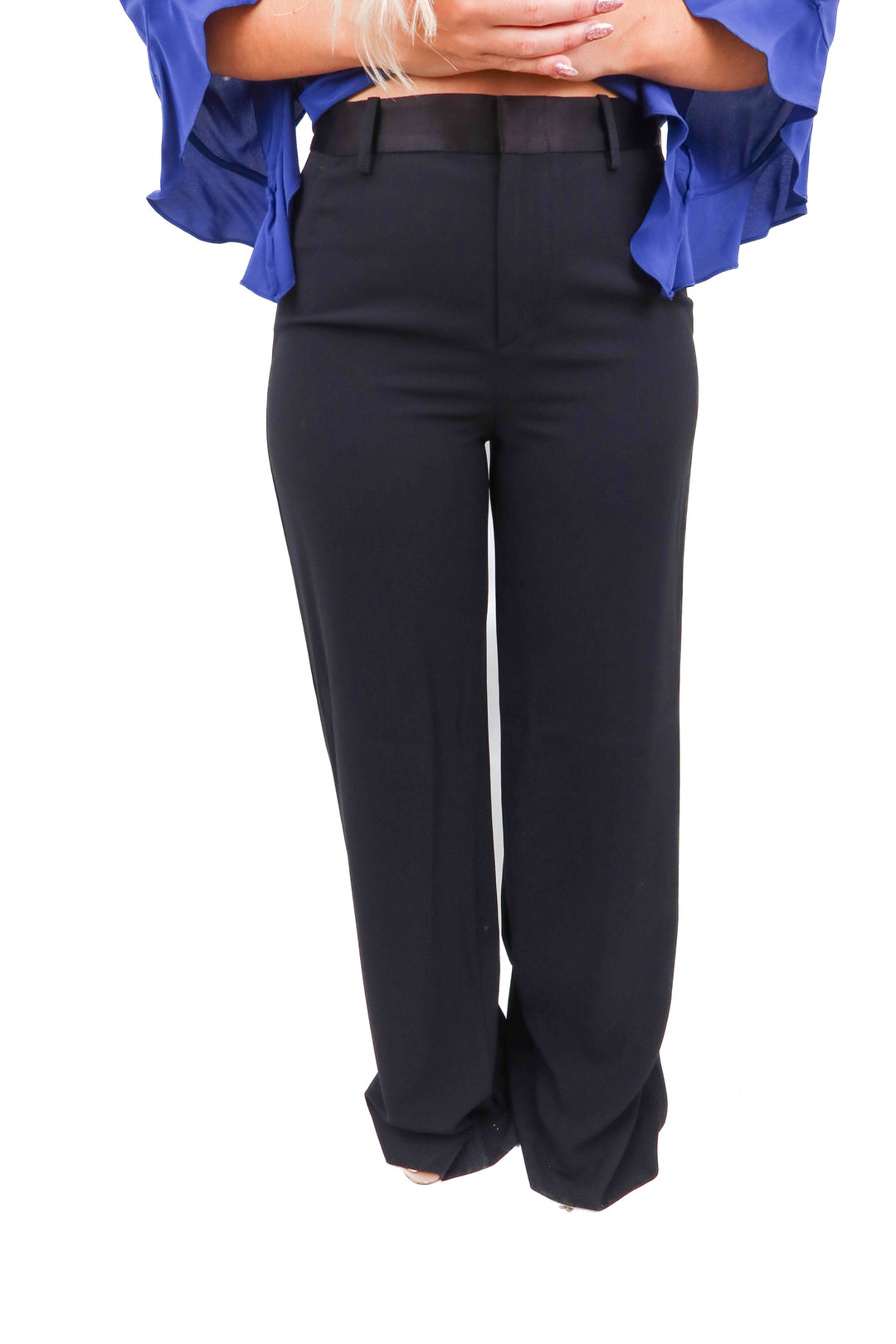 alice + olivia black trousers (6; retail $325)