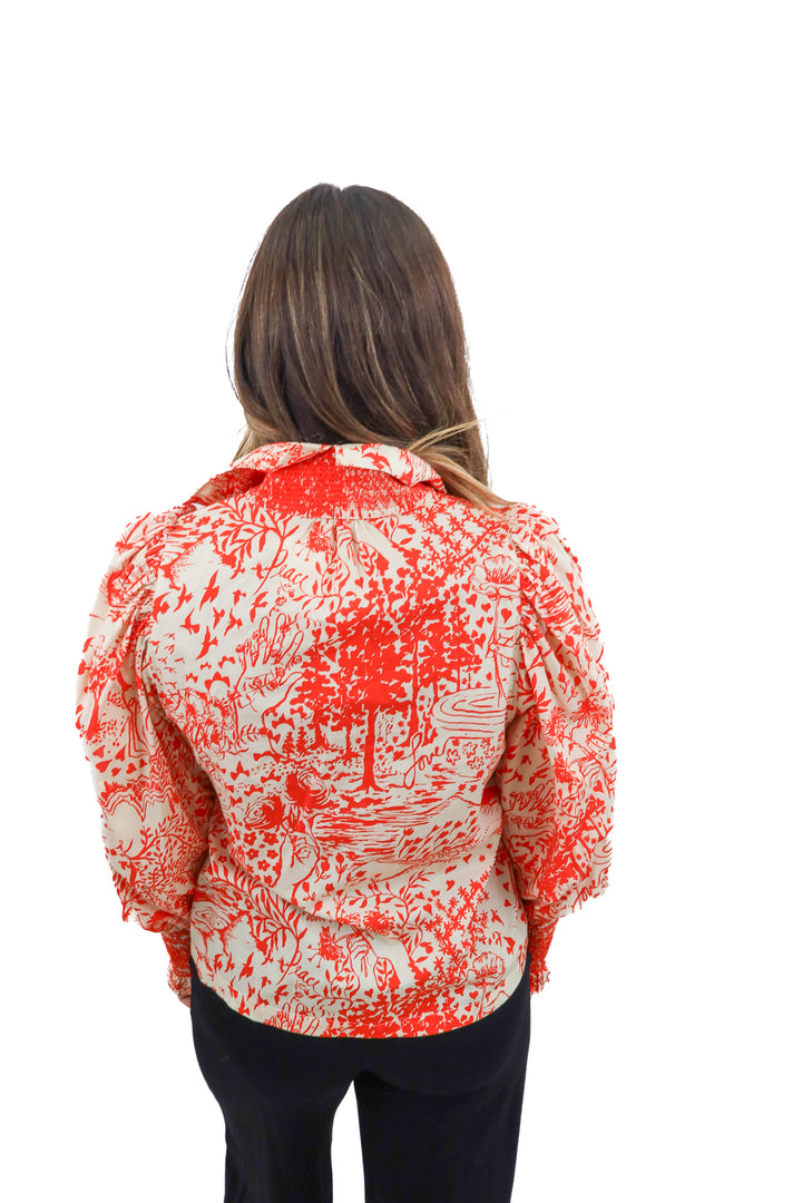 hope for flowers red printed blouse (s; retail $275)