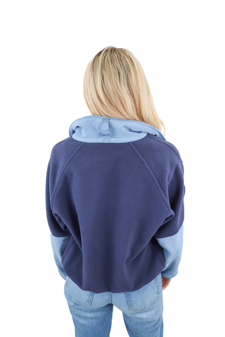 athleta blue sherpa pullover (s; retail $139)