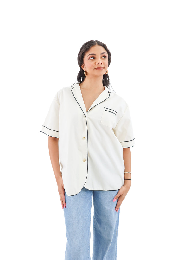 empire cream with black trimmed top (xl; retail $40)