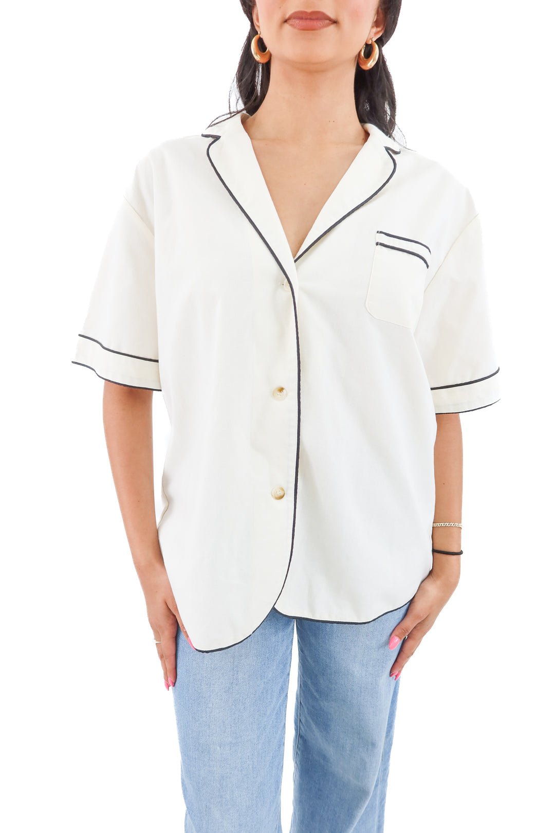 empire cream with black trimmed top (xl; retail $40)