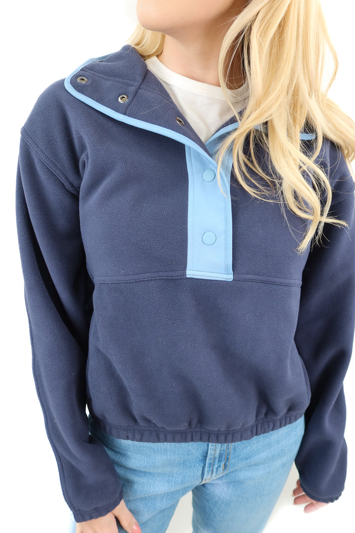 athleta blue sherpa pullover (s; retail $139)