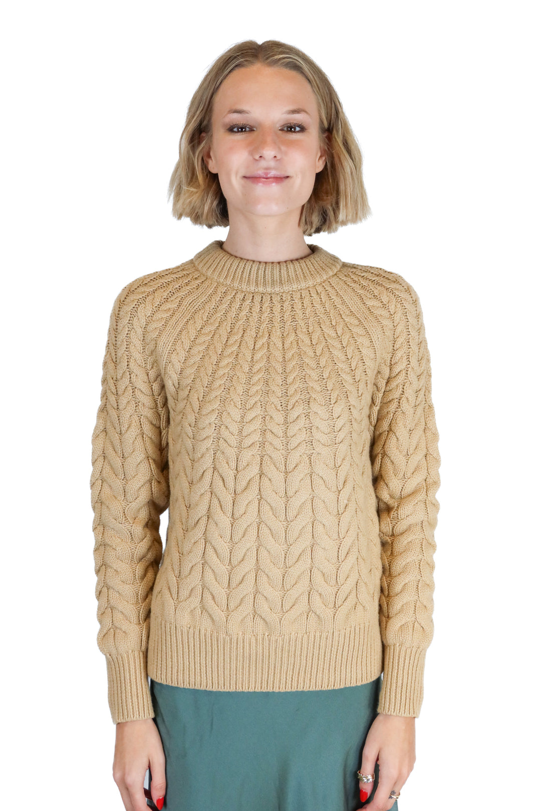 ann taylor tan chunky sweater (xs; retail $89.50)
