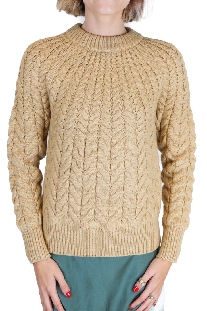 ann taylor tan chunky sweater (xs; retail $89.50)