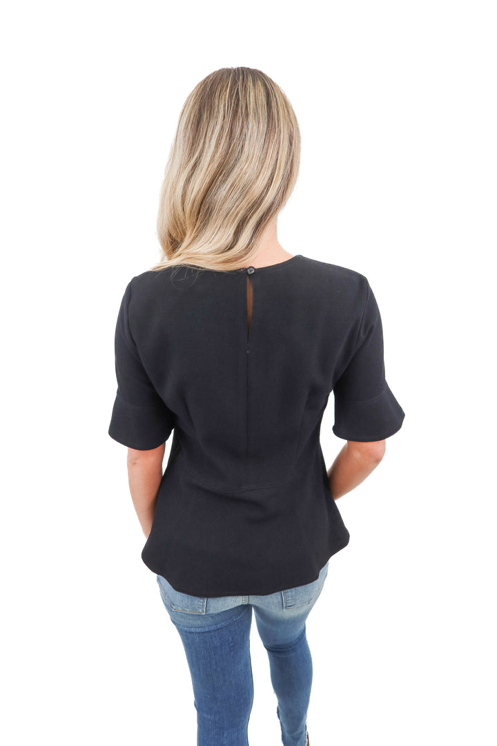 dkny black peplum top (s)