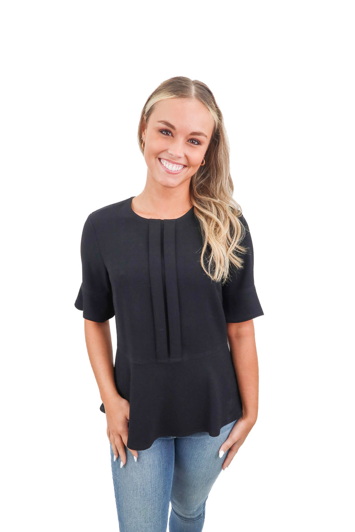 dkny black peplum top (s)