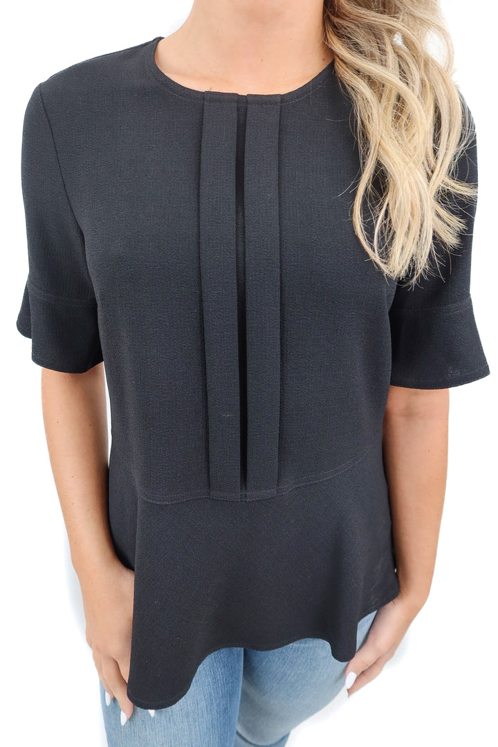dkny black peplum top (s)