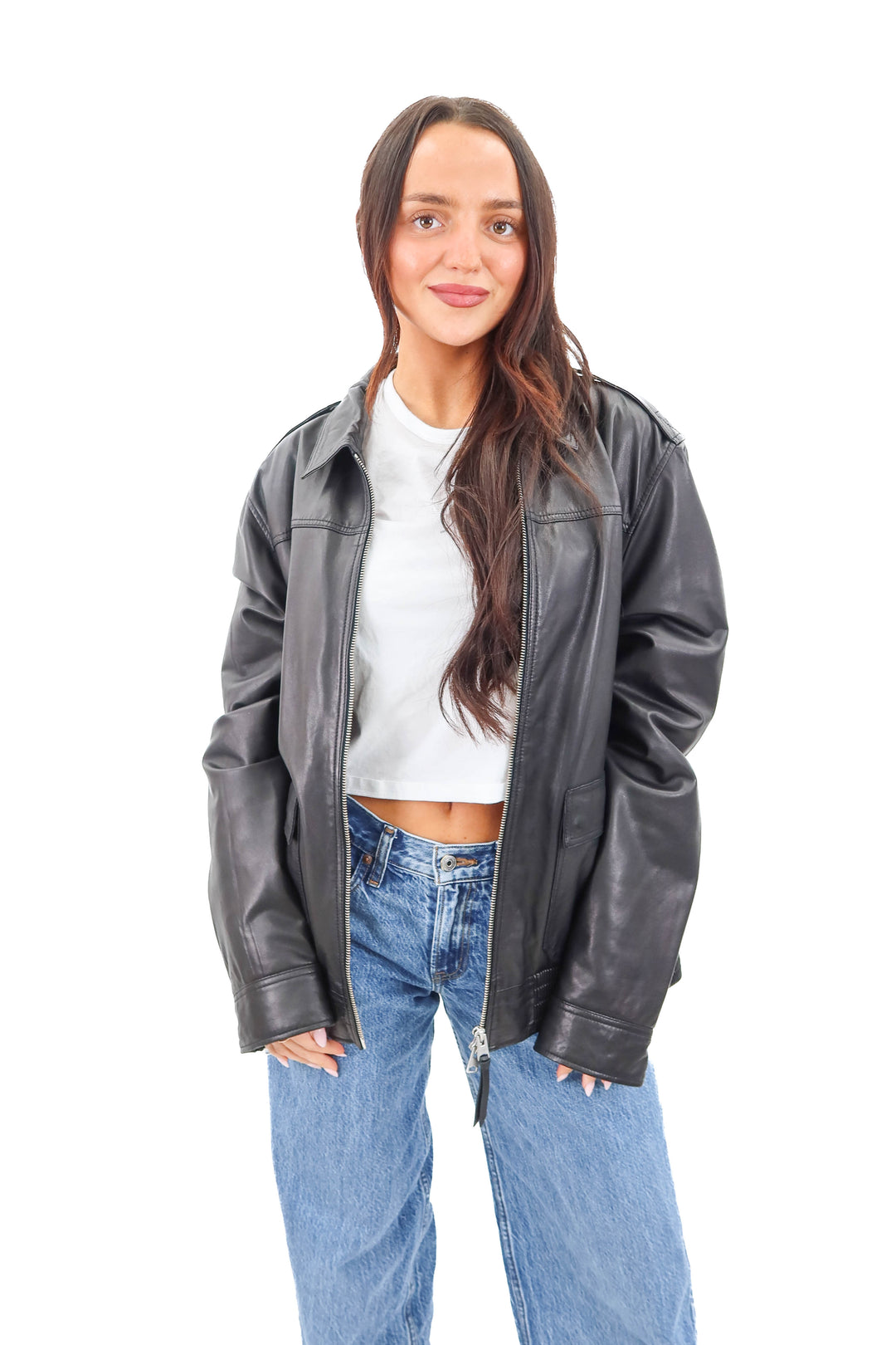 allsaints black leather jacket (xxl; retail $969)
