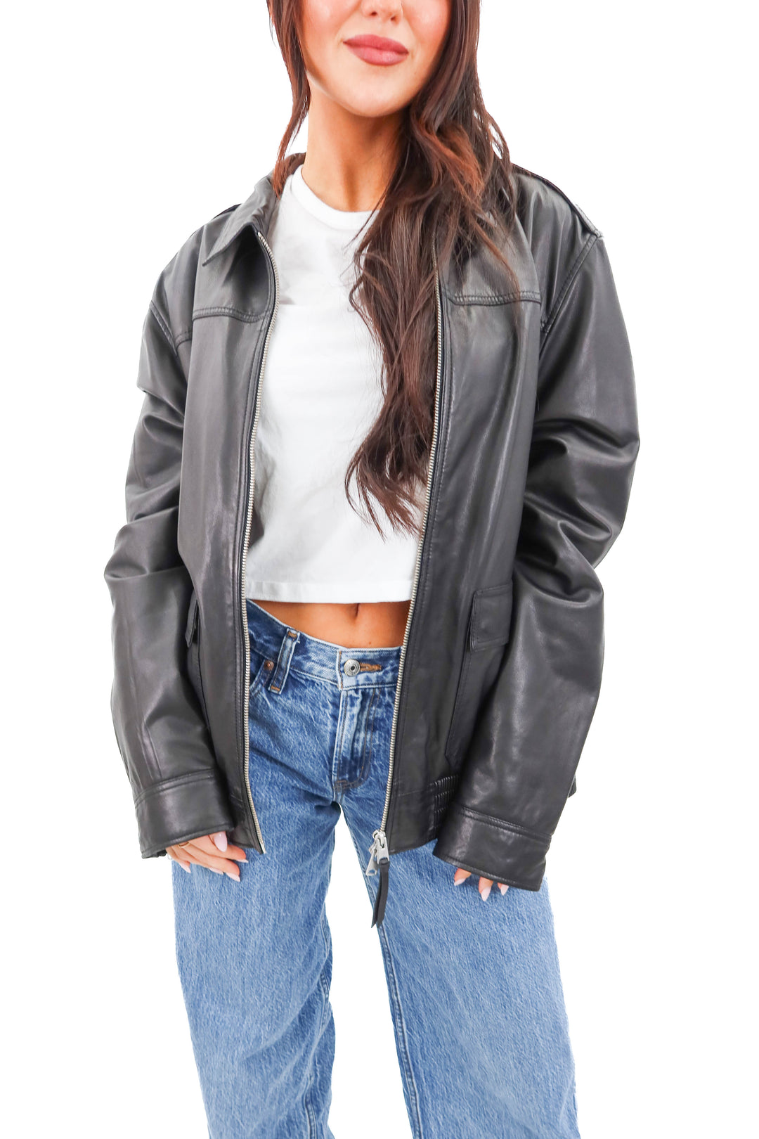 allsaints black leather jacket (xxl; retail $969)
