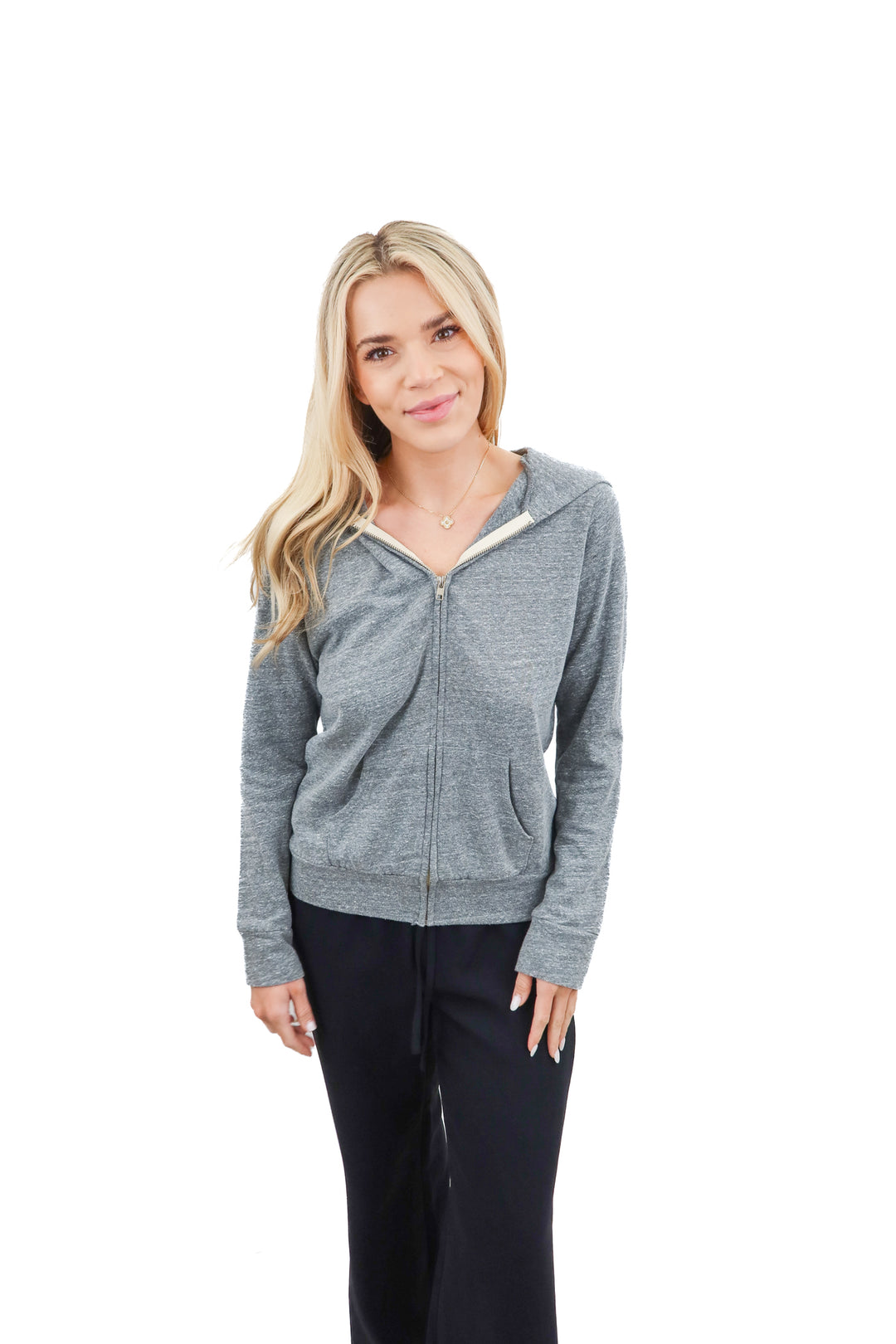 monrow classic grey zip up NWT (xs)