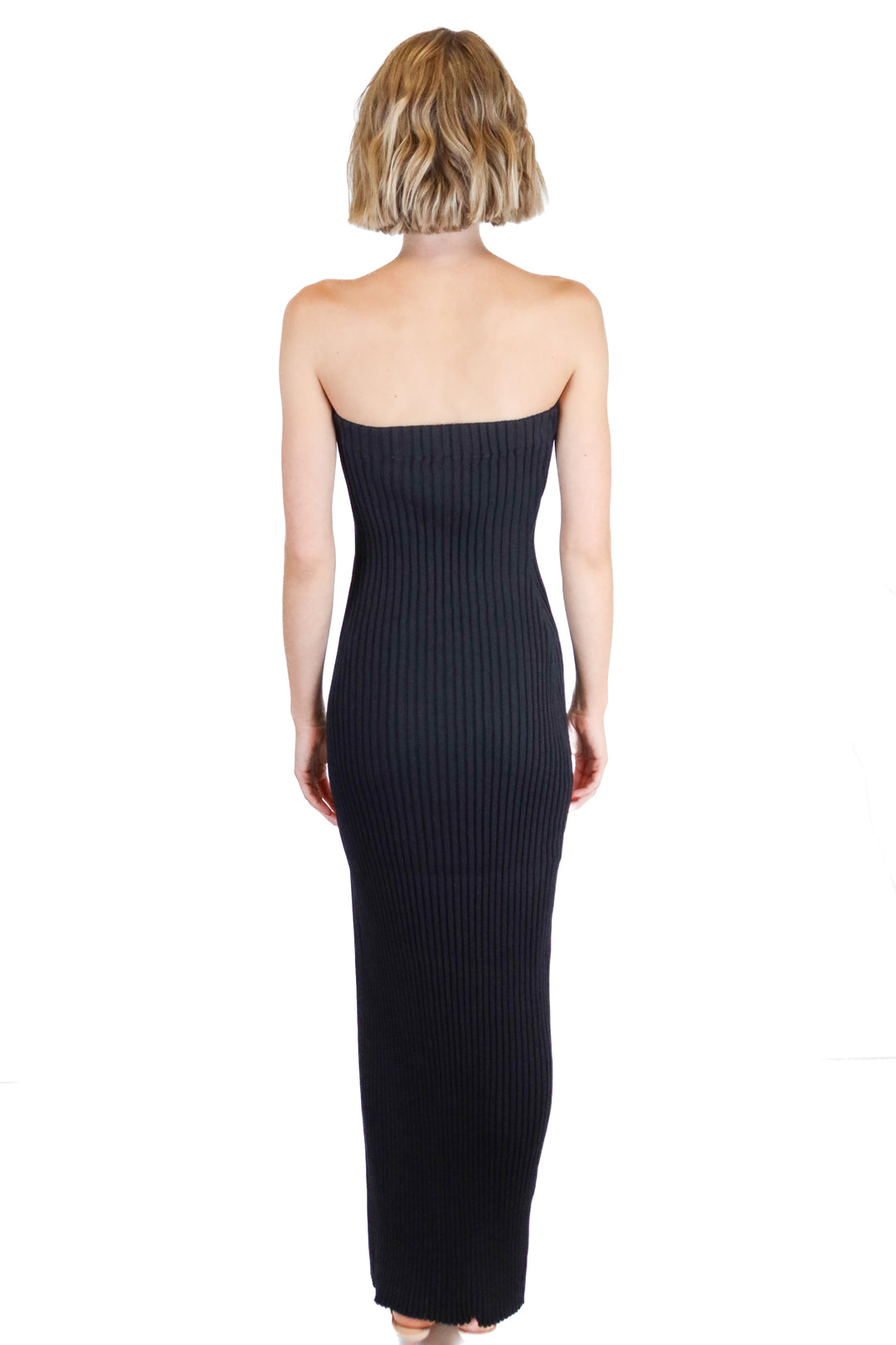 BCBGMAXAZRIA black ribbed maxi dress (S; retail $298)