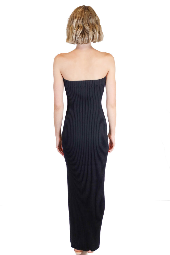 BCBGMAXAZRIA black ribbed maxi dress (S; retail $298)