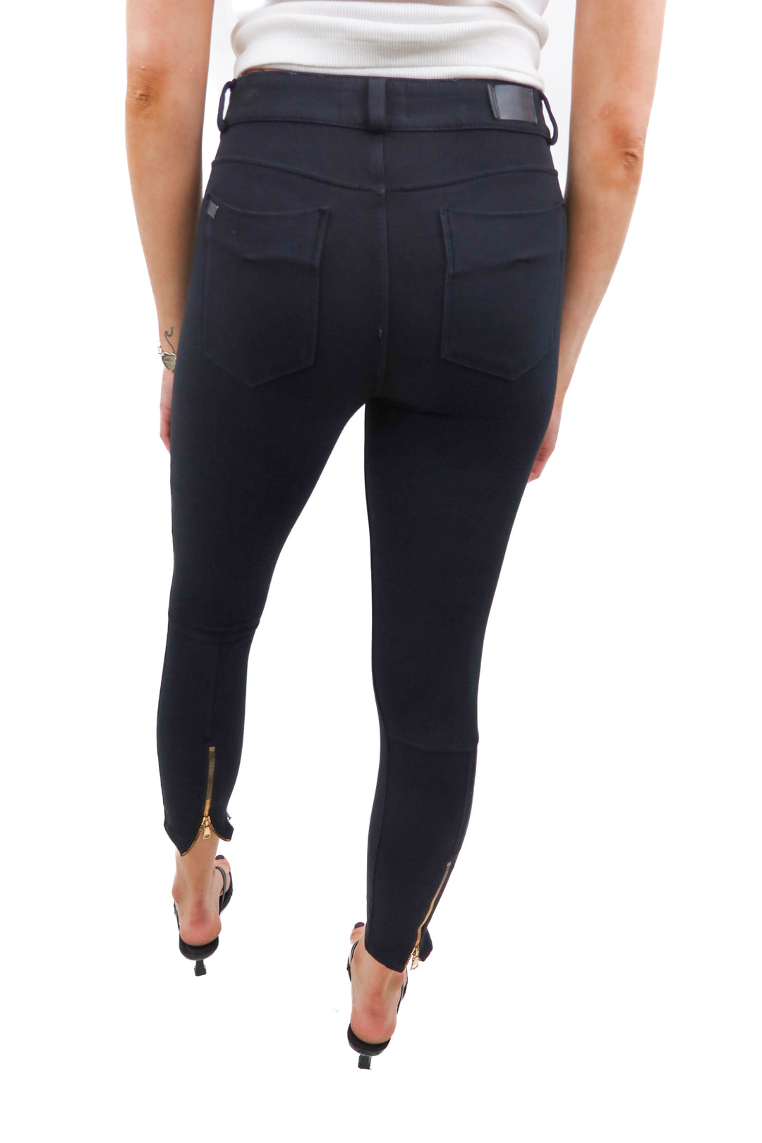 Denimocracy black gold zipper jeggings (S)