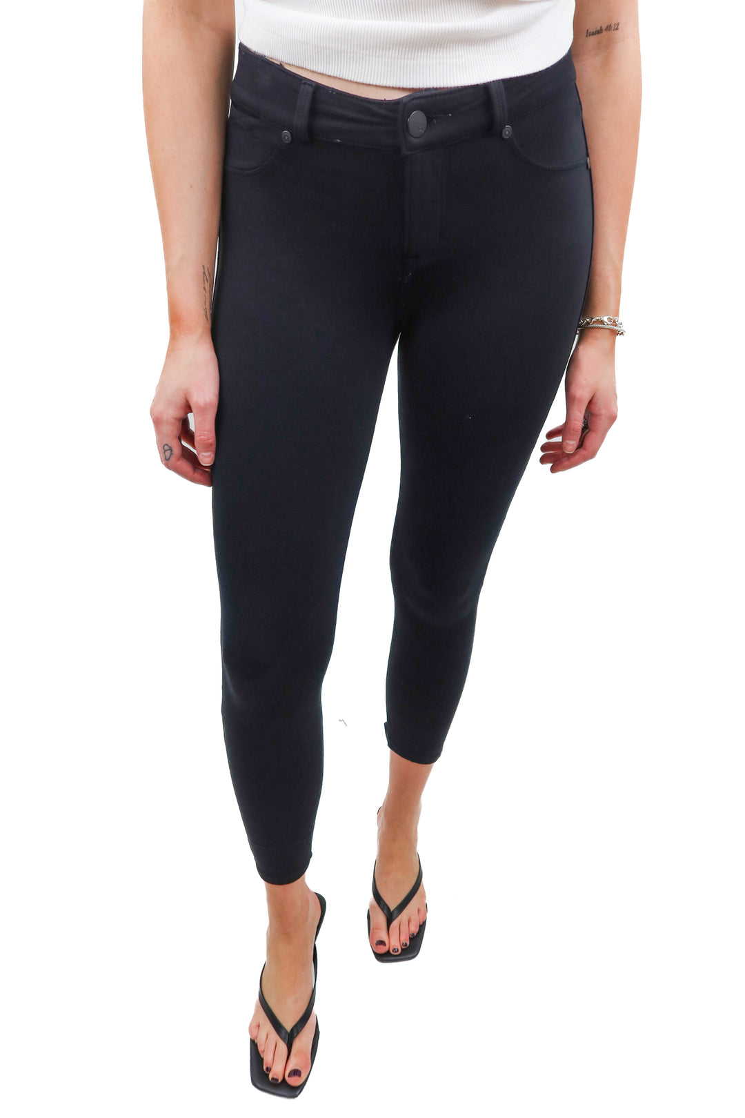 Denimocracy black gold zipper jeggings (S)