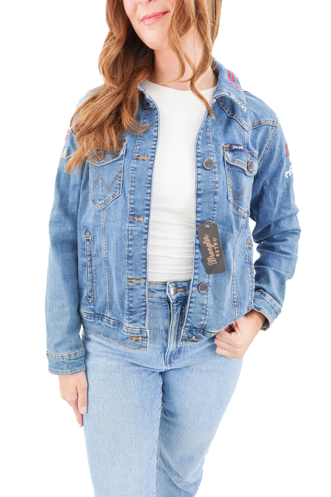 wrangler retro denim rodeo jacket nwt (l)