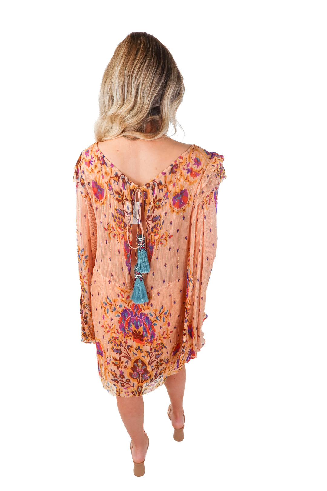 SOLD free people floral open back dress (m; retail $298)
