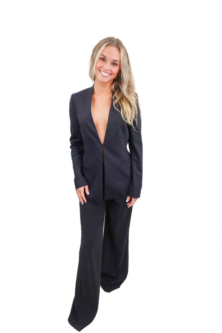 alice and olivia black blazer set (6; retail $695)
