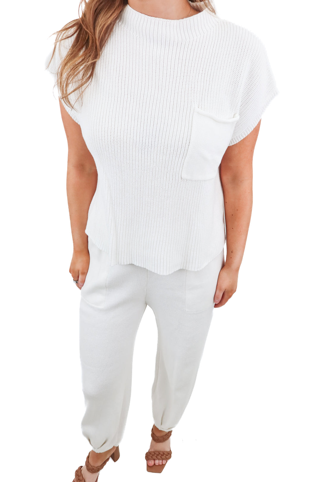 white knit tank/jogger set (s)