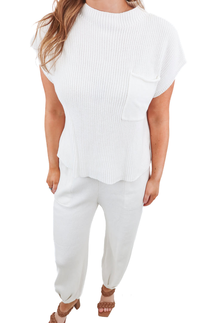 white knit tank/jogger set (s)