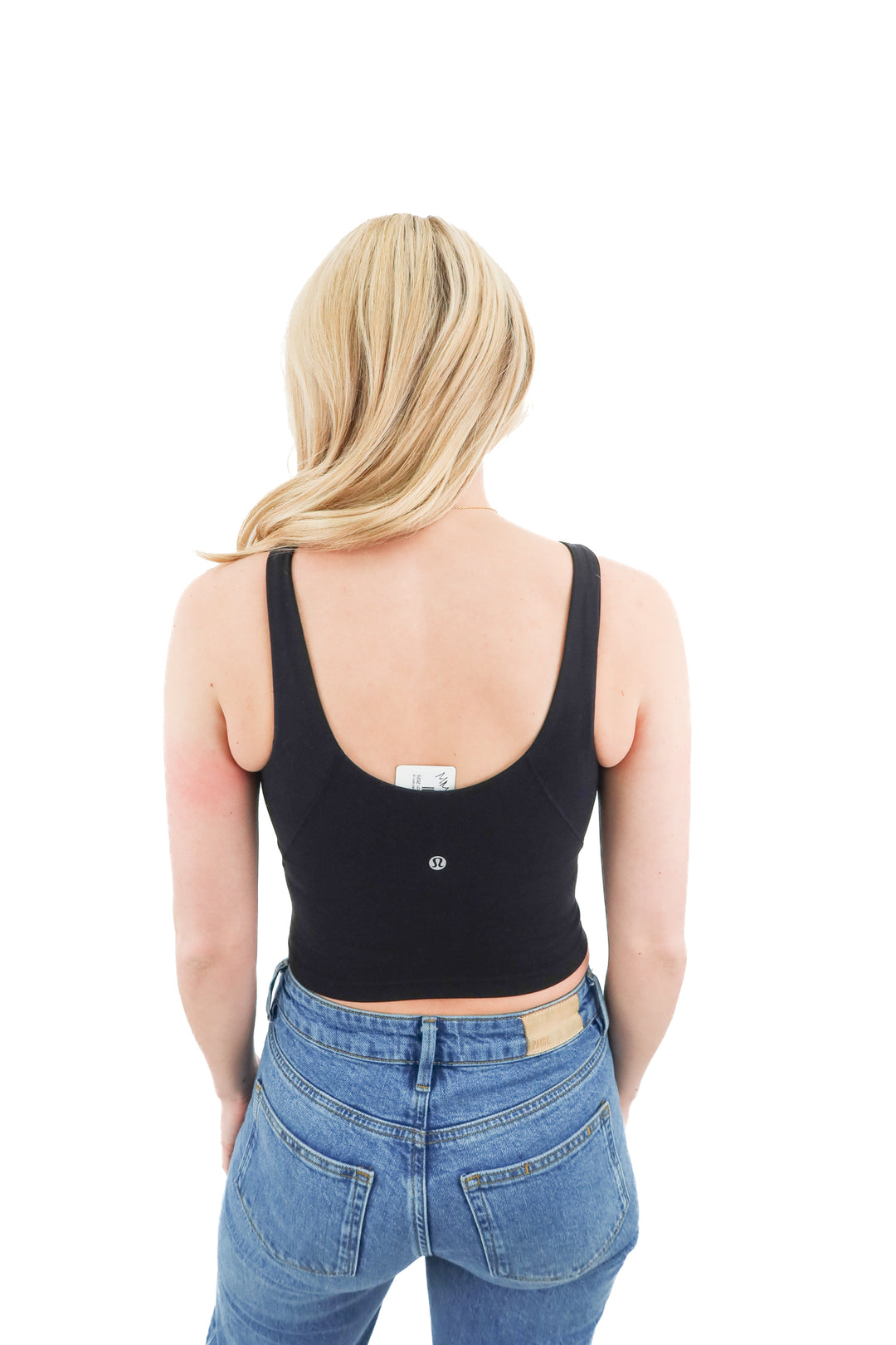 Lululemon black high neck cropped tank (4; retail $58)
