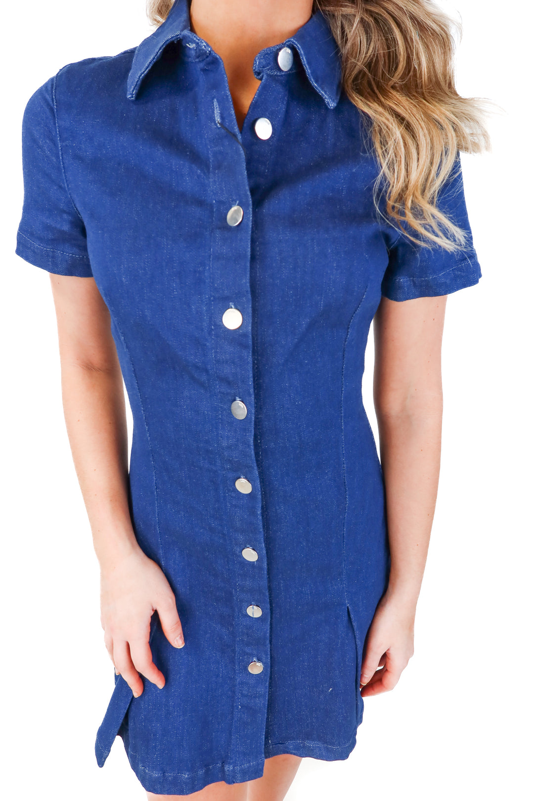 zara dark wash denim button up dress NWT (S; retails $49.90)