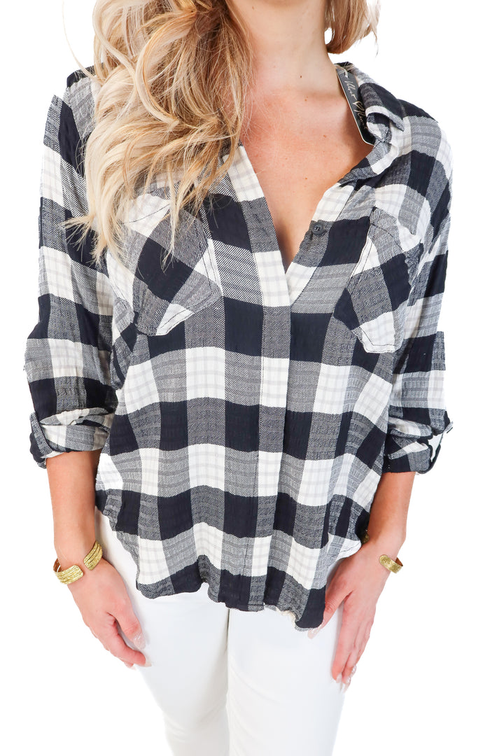 Velvet Heart Plaid Shirt NWT (M; retail $78)