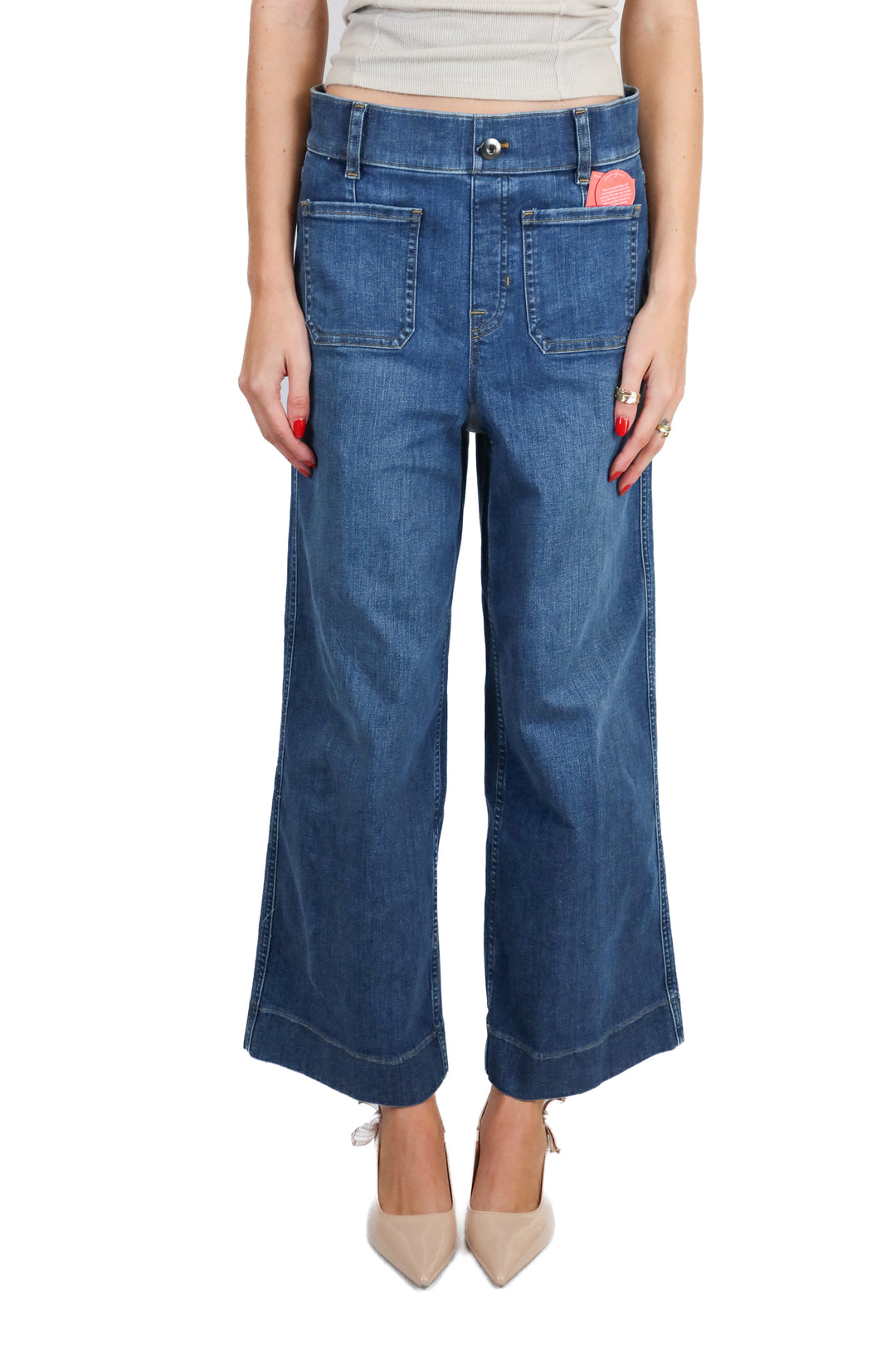 Spanx Med Wash Wide Leg Jeans NWT (S; retail $148)