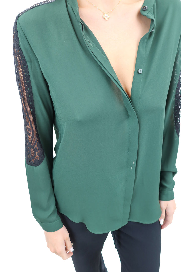 the kooples green/black lace blouse (s)