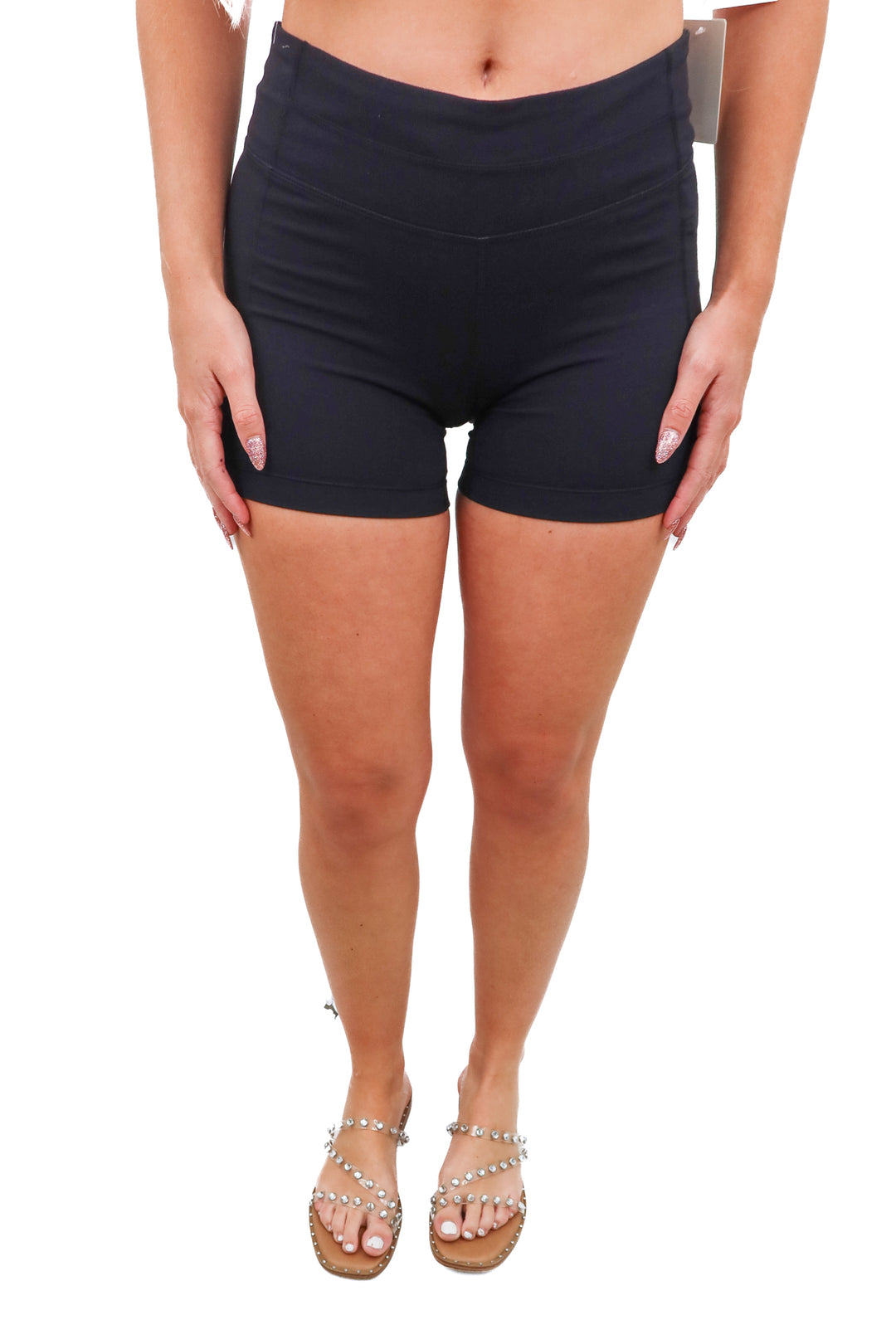 athleta black spandex shorts (m)