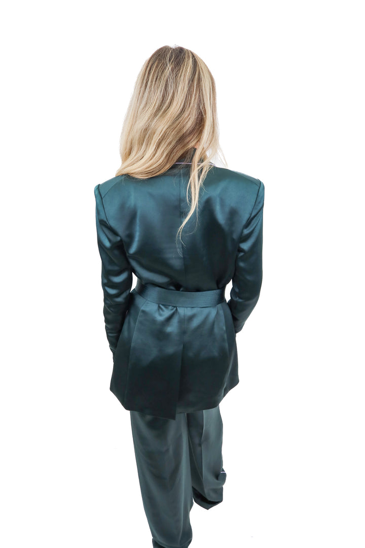 veronica beard green/purple silk blazer set (6; retail $895)
