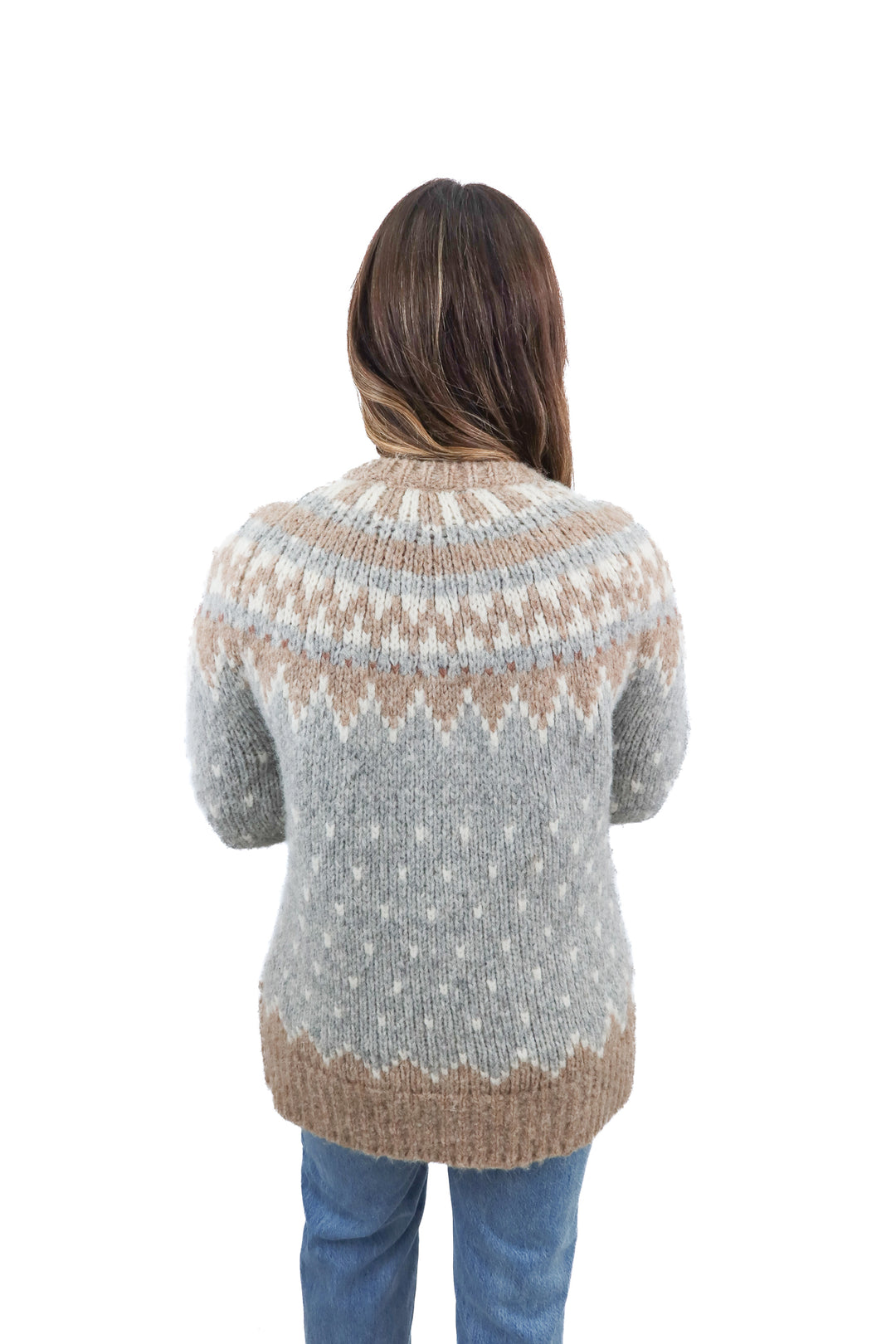 love shack fancy neutral thick knit cardigan (m; retail $395)