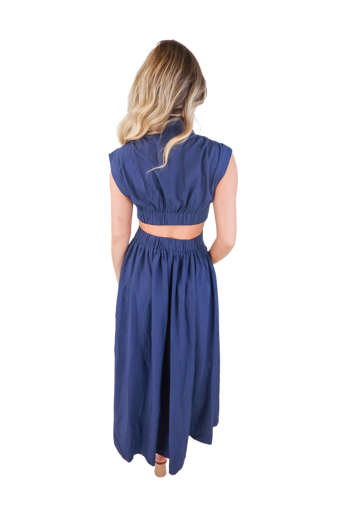 commense navy cutout maxi dress NWT (s)