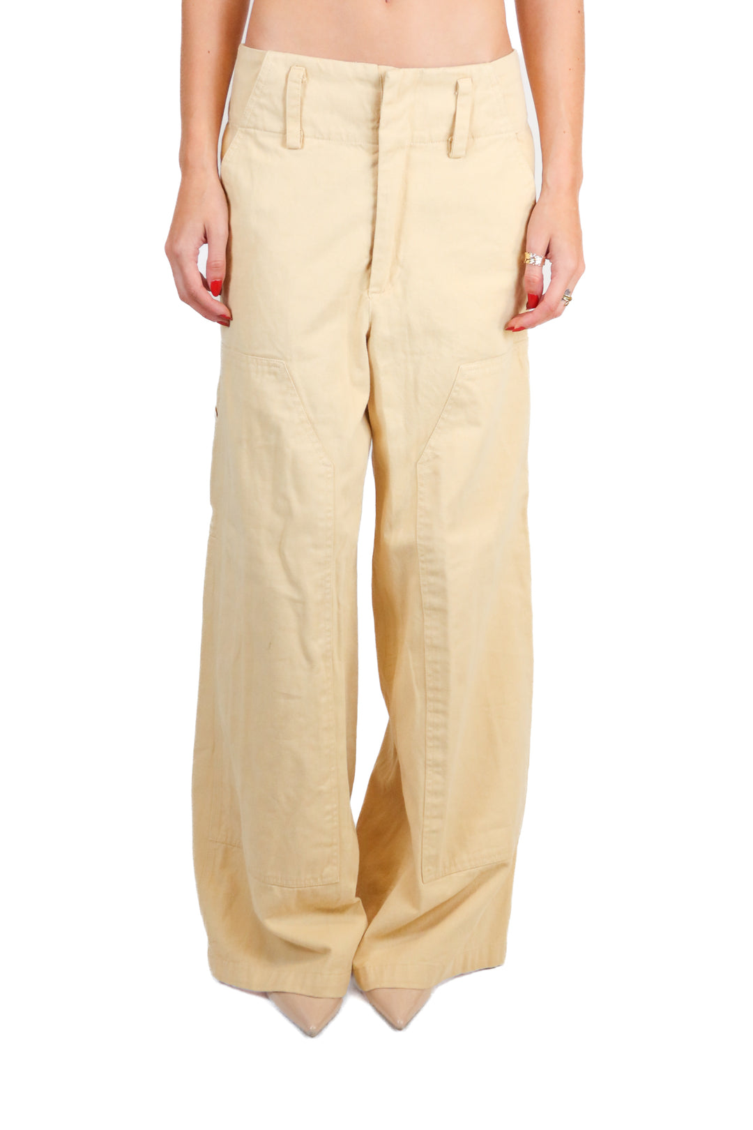 sea new york yellow cargo style jeans (2; retail $395)