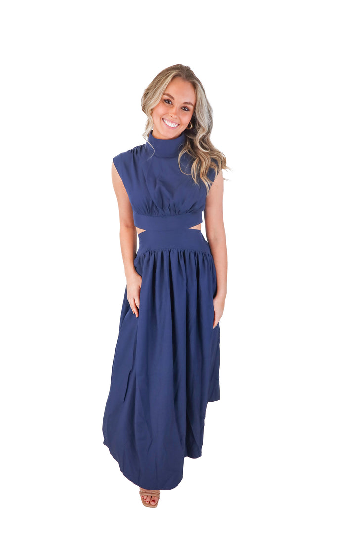 commense navy cutout maxi dress NWT (s)