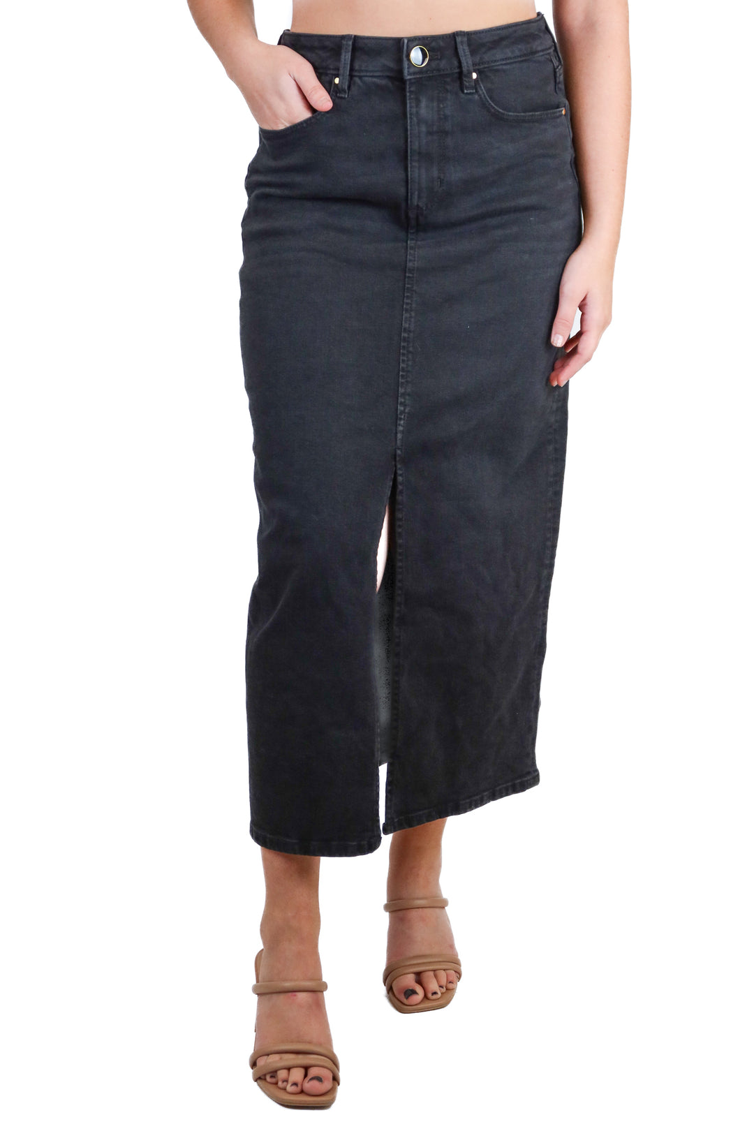 Ann Taylor black denim skirt NWT (0; retail $129)