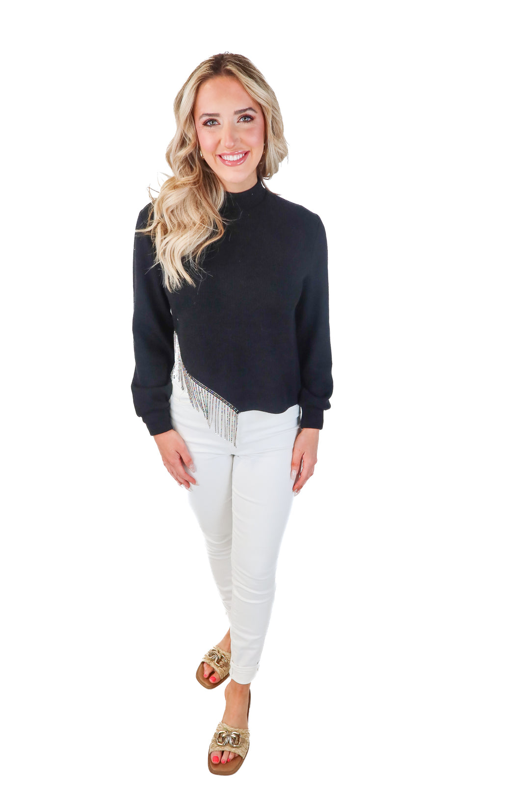 saylor colorful rhinestone sweater NWT (xs; retails $220)
