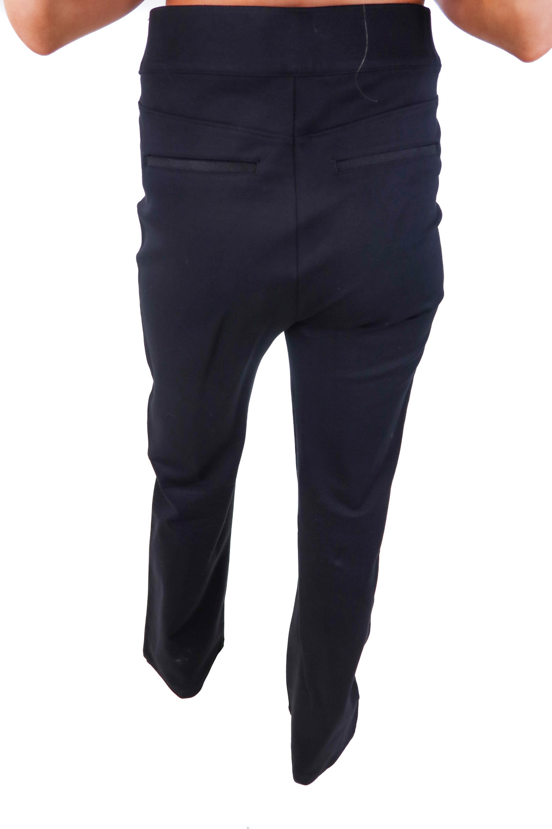 spanx black pull on front seam pants (M; retail $168)