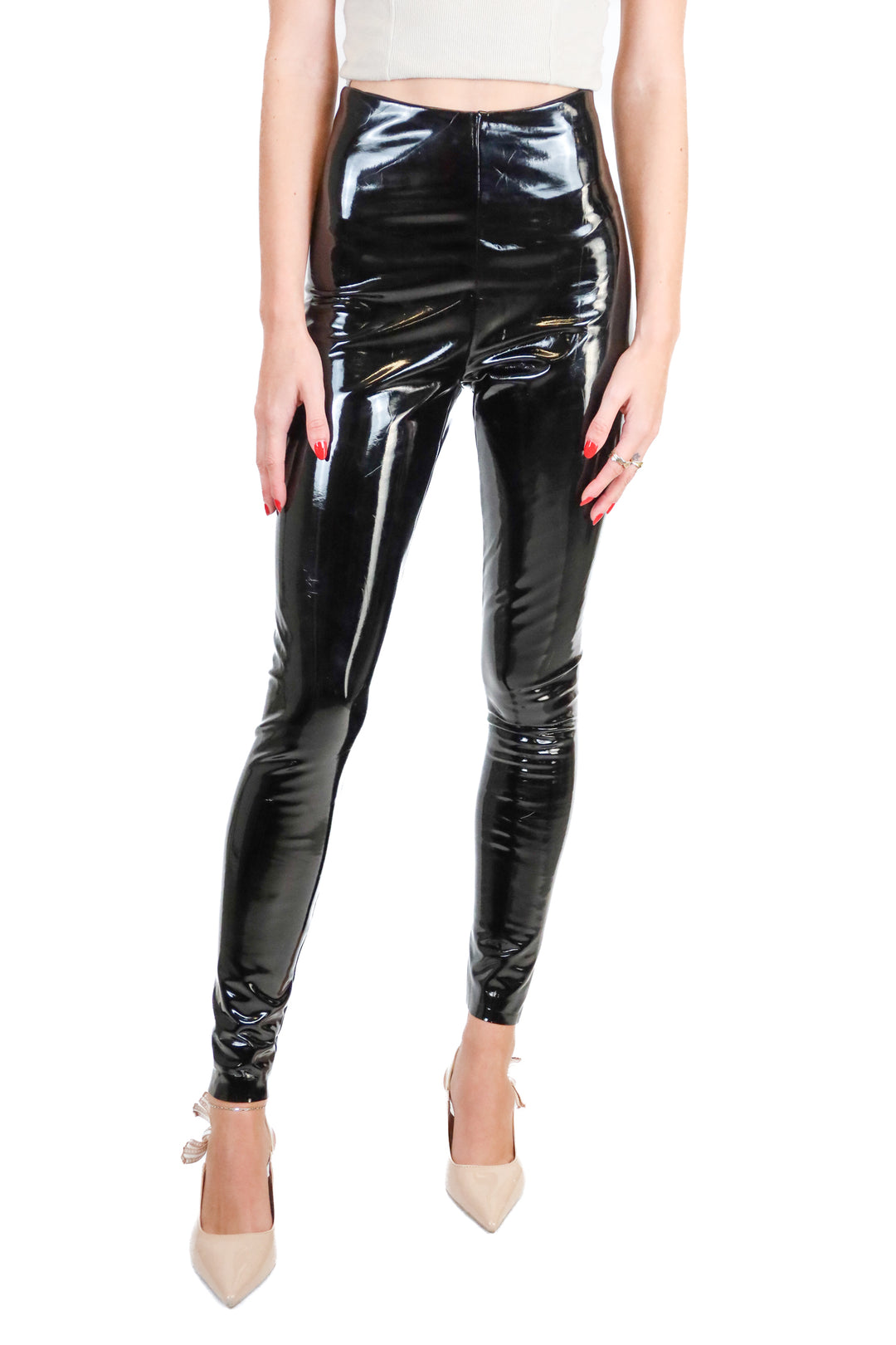 Commando Black Shiny Patent Leggings (S; retail $118)