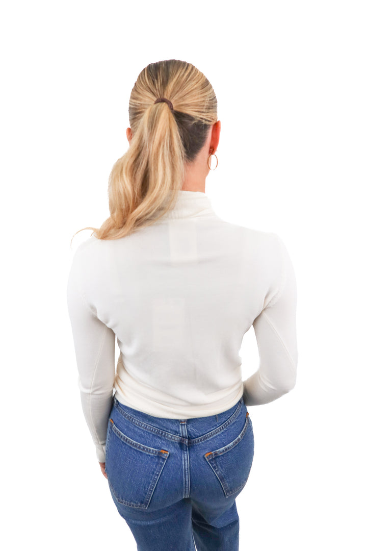 Zara cream turtleneck  knit long sleeve top (S)