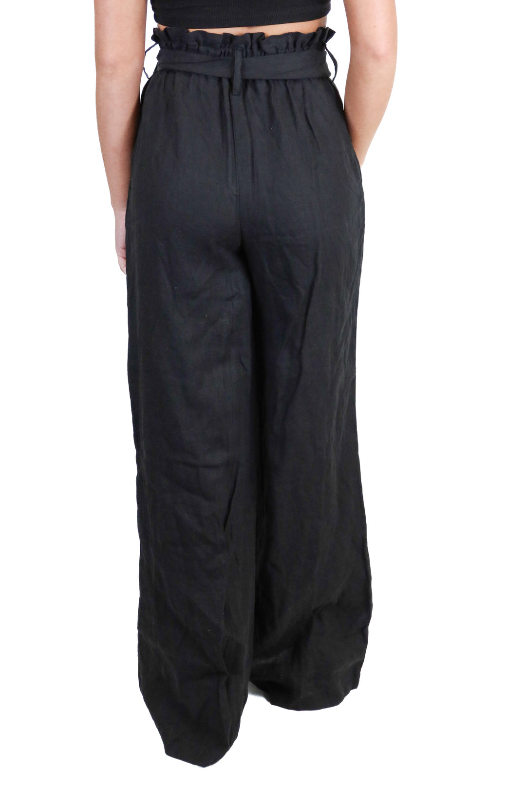 asceno black paper bag trousers NWT (s; retail $300)