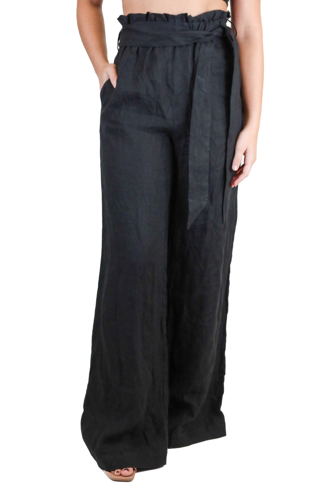 asceno black paper bag trousers NWT (s; retail $300)
