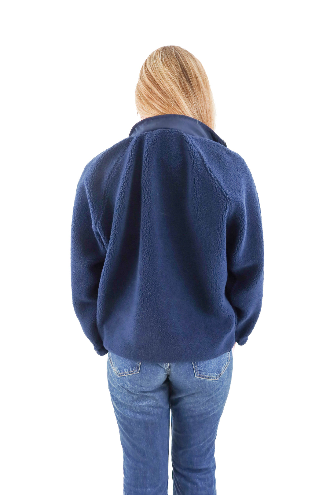 vici navy blue sherpa jacket (xl)