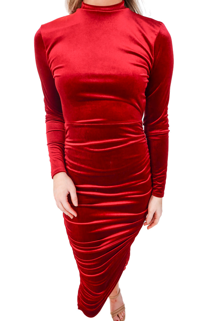 club L red velvet backless dress NWT (2; retail $315)