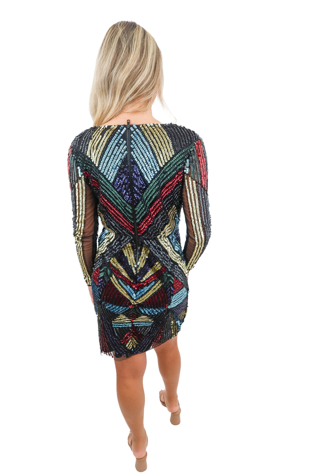 aidan multi color sequin dress NWT (6; retail $265)