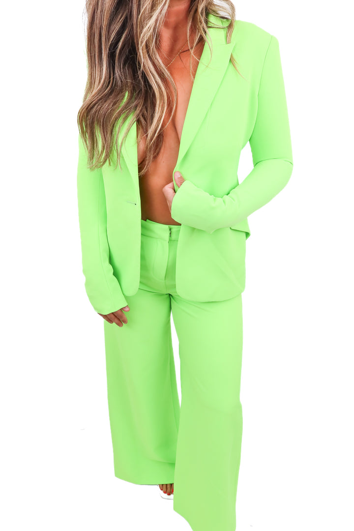 l'agence neon green blazer set NWT (6)