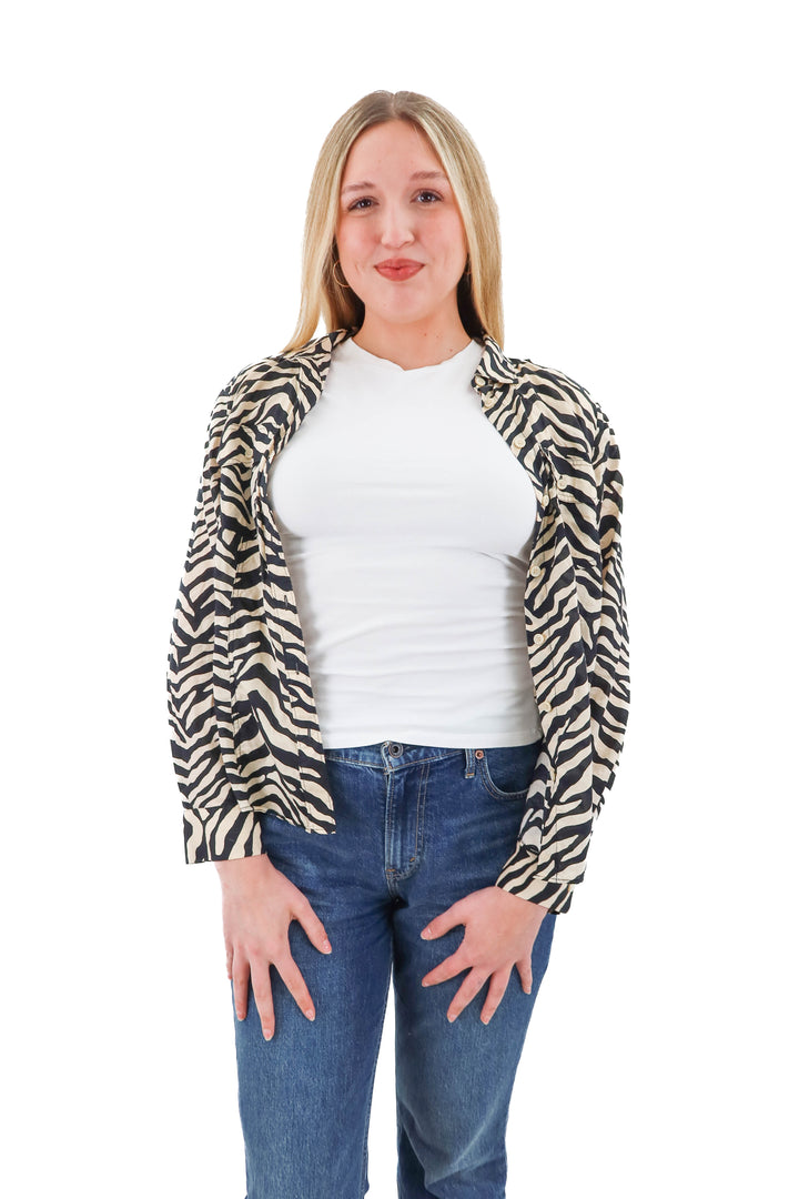 all star zebra print top (l)
