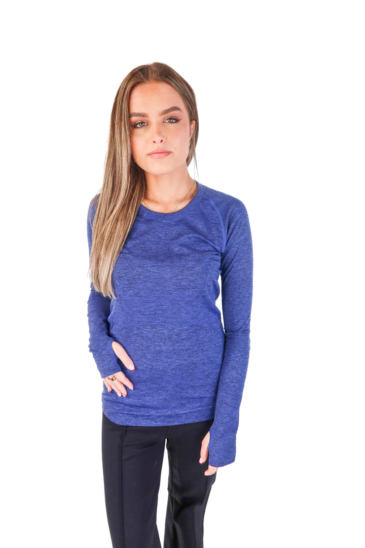lululemon blue long sleeve top (6*)