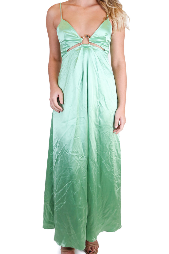 Acler green silk maxi dress (2; retail $550)