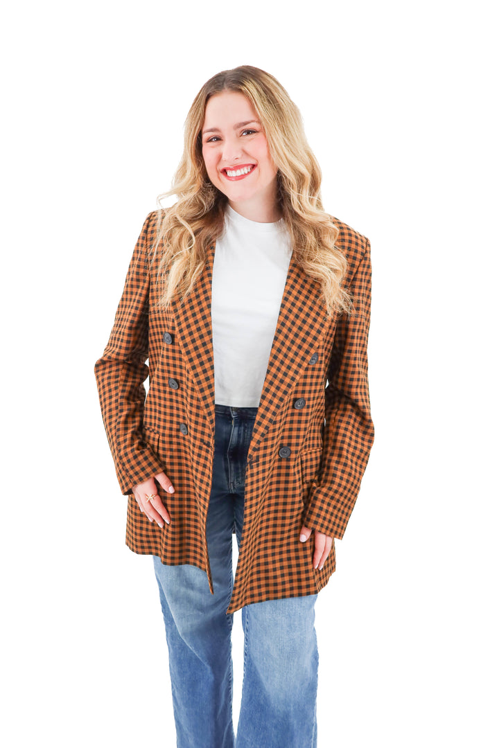 free people plaid blazer (xl; retail $198)